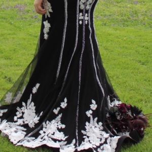 Jovani black and white dress